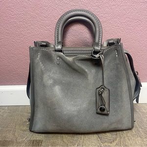 Coach 1941 Rogue 31 Gray Suede Handbag